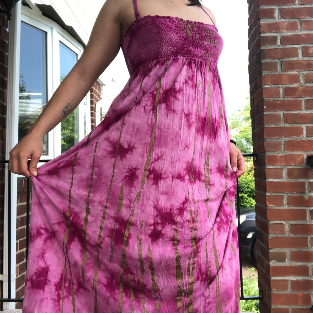Pink Tie Dye Maxi Dress